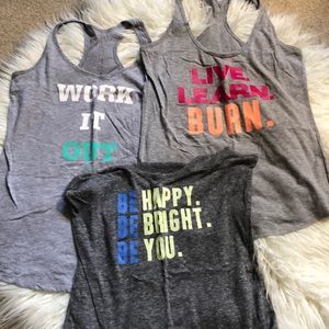 Lot of 3 workout tanks, all size small.